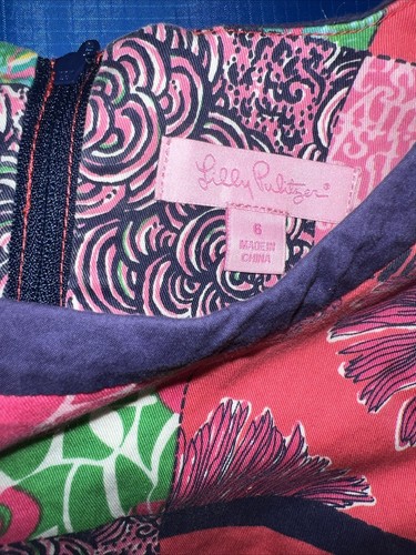 Lot 2 Lilly Pulitzer Girls Classic Shift Dress 6/6x Patchwork & Dragonflies - Picture 10 of 13