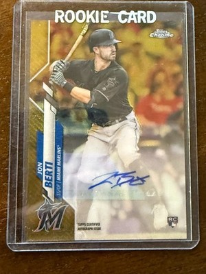 2020 Topps Chrome Update Miami Marlins USA-JB Jon Berti Gold Auto /50