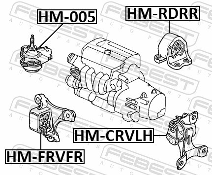 MOUNTING ENGINE HM-CRVLH FOR HONDA K20A4 2.0L 4cyl CR-VK24A1 2.4L K20A5 2.0L - Picture 3 of 10