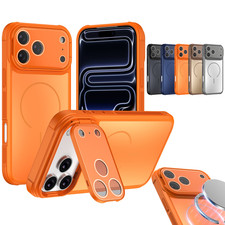 For iPhone 17 16 Pro Max 15 14 13 12 11 Mag Safe Case W/ Full Lens Cover  Stand