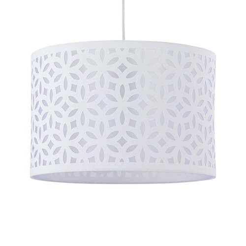 Set of 2 White Laser Cut 25cm Easy Fit Ceiling Light Shade Pendants - Picture 2 of 8