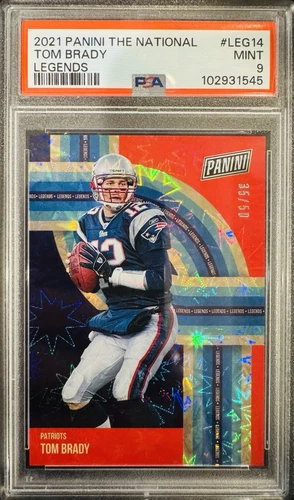Tom Brady 2021 Panini The National Legends /50 Kaboom Explosion PSA HOF