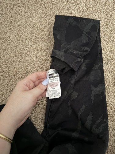 Leggings deportivos Gymshark Adapt sin costuras negros grises camuflados cintura alta talla XS - Imagen 3 de 3