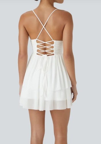 Neu mit Etikett Halara rückenfreies Lagenlook-Minikleid zum Schnüren Größe Small (A-C-Cups)  - Bild 8 von 8