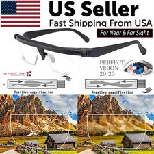 Dial Adjustable Glasses Variable Focus For Reading Distance Vision Eyeglasses US