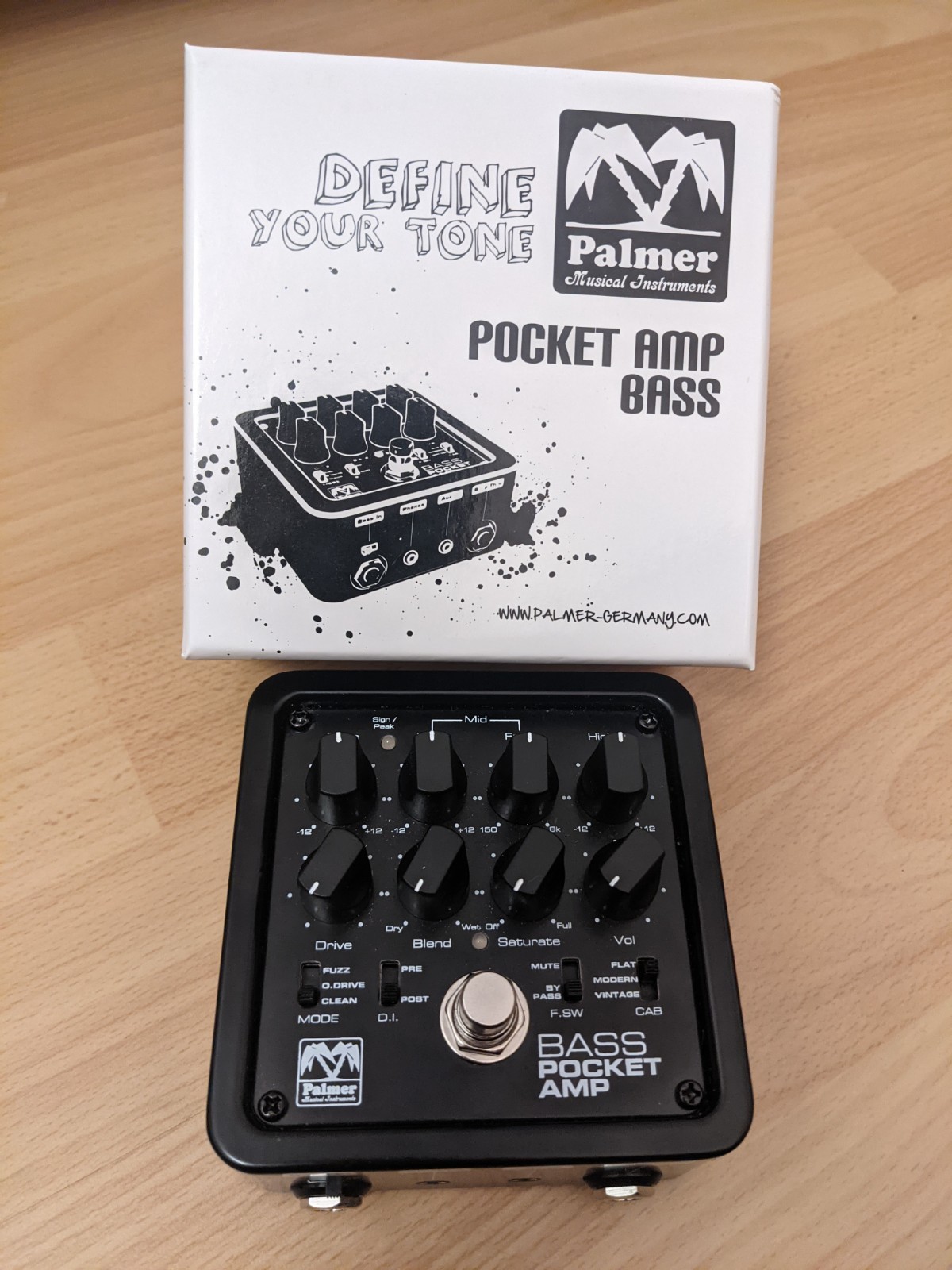 Palmer Pocket Amp Bass Preamp Vorverstärker Clean Overdrive Fuzz 3-Band EQ DI