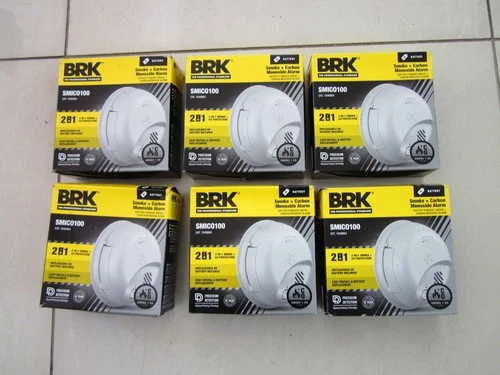 First Alert BRK SMICO100 Battery Smoke & Carbon Monoxide CO Detector 6 pack