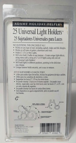 1997 Adam's Holiday Helpers Universal Light Holders Lot of 4 (25 Pieces Each) - Picture 3 of 3