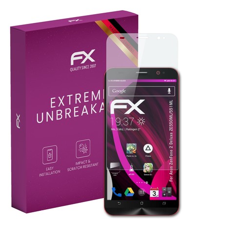 atFoliX Glass Protector for Asus ZenFone 2 Deluxe ZE550ML/551ML 9H Hybrid-Glass - Picture 1 of 8
