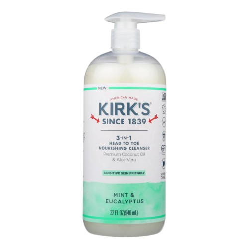 Kirks 3 in 1 Head to Toe Nourishing Cleanser Mint & Eucalyptus 32 fl oz 3 Pack - Picture 2 of 2