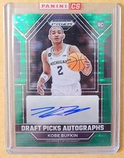 2023 Prizm Draft Picks Kobe Bufkin College Penmanship Green Pulsar Auto 12/25 RC