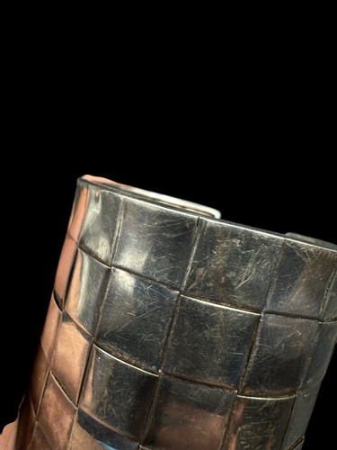 HEAVY Vintage Sterling Silver Basket Woven Wide Cuff Bracelet 58 Grams - Picture 7 of 7