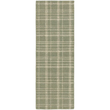 Better Homes Gardens Lt Green Plaid Wool Indoor Runner, 2'x6' Rug
