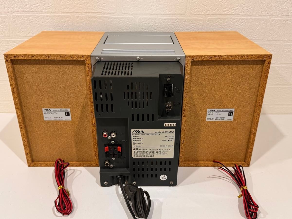 AIWA XR-MJ1 CD MD Cassette Micro Stereo System w/ Speakers Tested