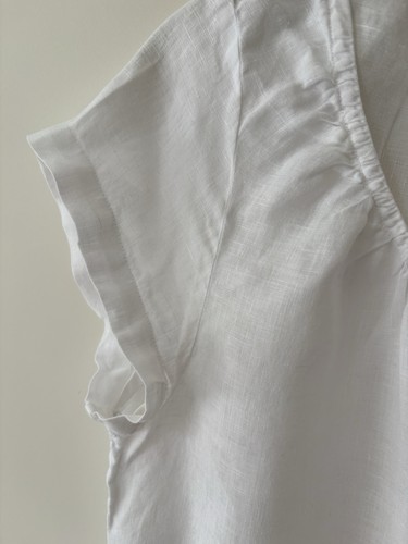 L.K. Bennett Women's White Linen Top Summer Pretty Size 12 Excellent Condition - Picture 4 of 6
