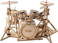 3D Wooden Drum Puzzle Kit DIY Musical Instrument Model Craft Toy 246 pcs
