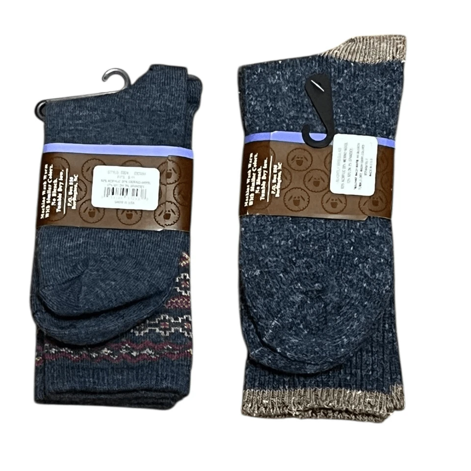Paquete de calcetines de mezcla de lana merino, 2 pares, azul, talla 6-9, nuevos con etiquetas Foto 2 de 4