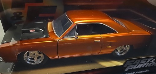 New 2024 Jada 1/24 Fast & Furious Dom's Plymouth Road Runner Orange Diecast Car - Picture 2 of 7