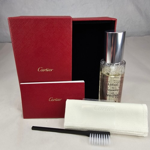Cartier Jewelry Cleaner & Watch Care Kit Set Spray Brush Cloth Box NEW! - Picture 11 of 11