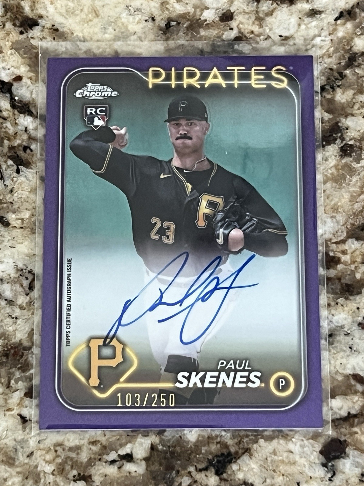 2024 Topps Chrome Update Purple Refractor 103/250 Paul Skenes Rookie Auto RC