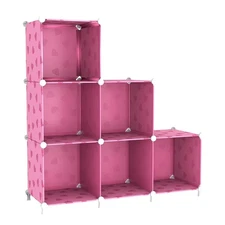 6 Cube Storage Organizer, Bookcase Bookshelf with Pattern, Closet Organizer C...