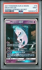 2017 POKEMON SUN & MOON SHINING LEGENDS SECRET #78 MEWTWO GX PSA 9