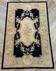 3x4 ft Vintage French Handmade  Needle Point Aubusson Stunning Wool  Kilim Rug