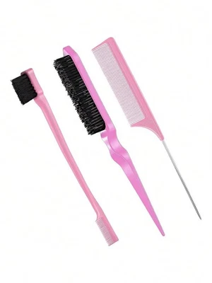 BRANDED Comb for Edge Back Grooming Teasing Brush Slick Brush Set Bristle Hair Brush