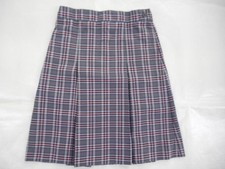 Girls R/K Gray, White  Maroon Plaid Kick Pleat Uniform Skirt Reg. Size 7