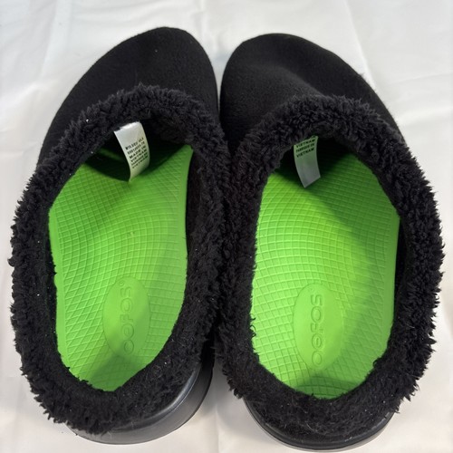 OOFOS Schuh Herren 10,5 Hausschuhe OOcoozie Pantolette Recovery Moc Fleece schwarz - Bild 6 von 12