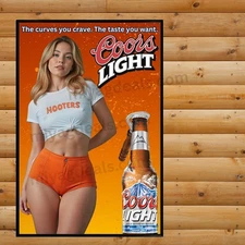 Coors Light Beer Poster Sydney Sweeney 16x24 Dream Girl  Mancave Bar Decor