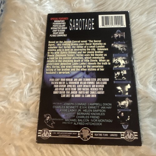 Sabotage (DVD, 1936) Sealed - Bild 2 von 2