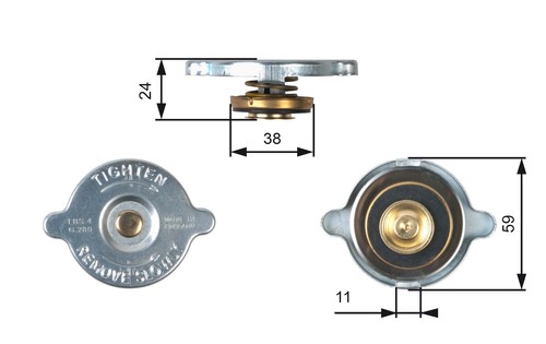 Radiator Cap fits JAGUAR Mark 10 Mk10 4.2 61 to 70 7L Gates C18460 Quality New - Picture 2 of 7