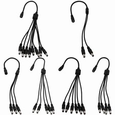 12V DC Power Splitter Cable 0.08 x 0.22 in: 1F to 2 3 4 5 6 8M Plug for LED