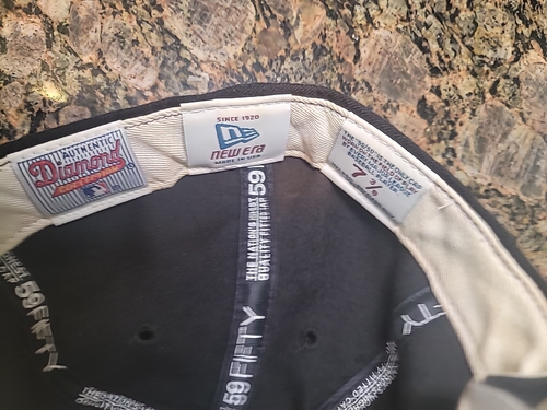 florida marlins hat cap fitted 7 3/8 new era 1997 world series black retro wool - Picture 3 of 7
