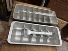 Set of 2 Vintage Aluminum Ice Cube Trays Westinghouse & Other Tray  2 Sizes