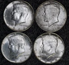 (4)  1964 Silver Kennedy half dollars  minted in Philadelphia.