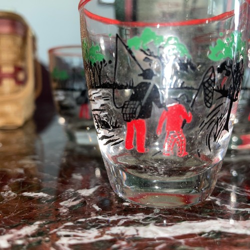 Libbey Set di 4 Jiggers - Set Hostess Vintage Currier & Ives con scatola originale - Foto 3 di 13