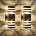 2 Pack Motion Sensor Outdoor Wall Light Fixture up down Porch Lights Modern Dusk