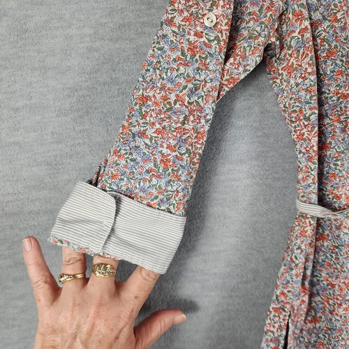 Tommy Hilfiger Dress Womens Large Pastel Floral Shirt Dress Belted Pocket Cotton - Picture 6 of 23