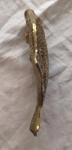 Vintage 60er Jahre MCM massiv Messing Fisch Koi, Karpfen 8" Italien - Bild 5 von 8
