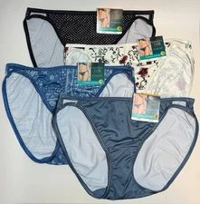 NWT 4 Vanity Fair Illumination String Bikini Panties 18108 Star/Dot/West Sz 7/L