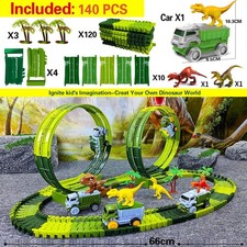 Electric Track Car Set for Kids with Mini Vehicles Puzzle Racing Toy