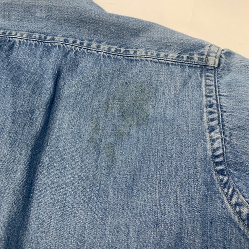 Camisa de mezclilla vintage Guess con botones denim desteñido para hombre L azul lavado medio - Imagen 5 de 5