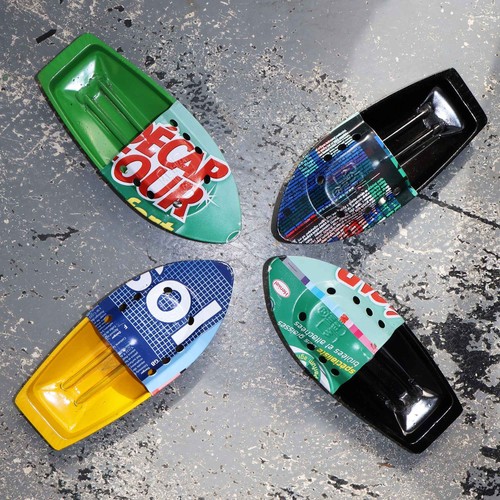 Blechspielzeug Recycling Boot mit Bullaugen Kerzenboot Pop Pop Knatterboot aus B - Picture 7 of 12
