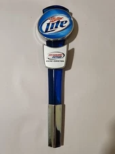 Miller Lite 12" Richmond blue acrylic & chrome double sided beer tap handle 