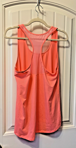 Marika Stretch Racerback Mesh Orange Tank Top Workout Activewear Size L Large - Picture 2 of 2