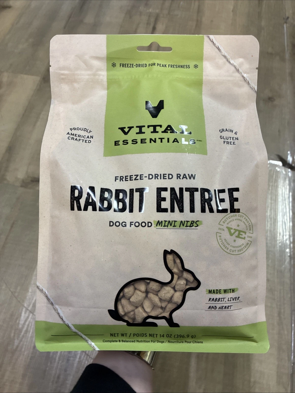 Vital Essentials Freeze-Dried Rabbit Entree Mini Nibs For Dogs 14oz