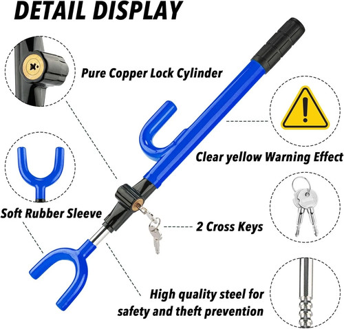 CARTMAN Vehicle Steering Wheel Lock Blue - Picture 6 of 6
