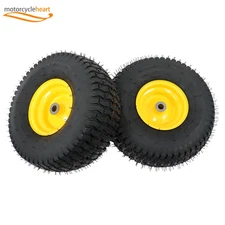 2Pack 15x6.00-6 Inch Tire & Wheel 4 Ply For Lawn Mower Turf Inflatable Tires